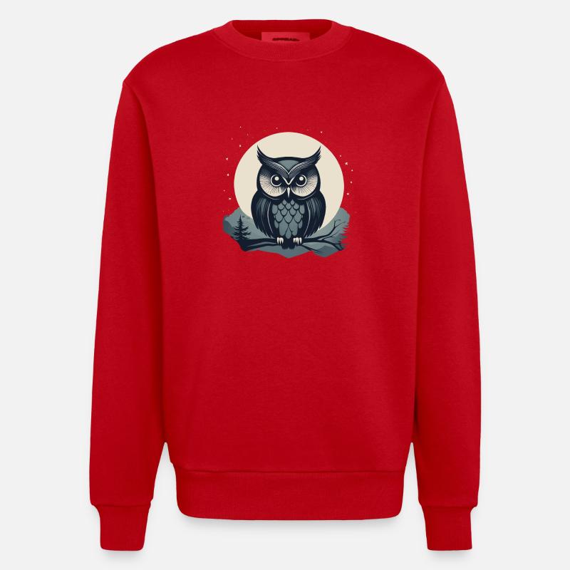Eule - Heavyweight Oversized Organic Crew Neck Made in EU - Rot