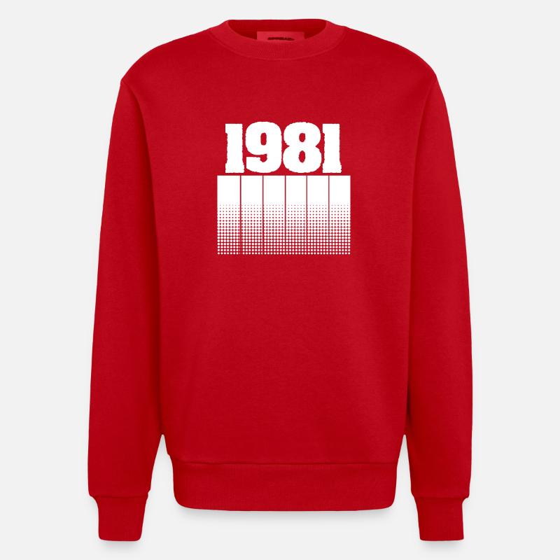 1981 1981 - Sweat bio épais oversize fabriqué en UE - rouge