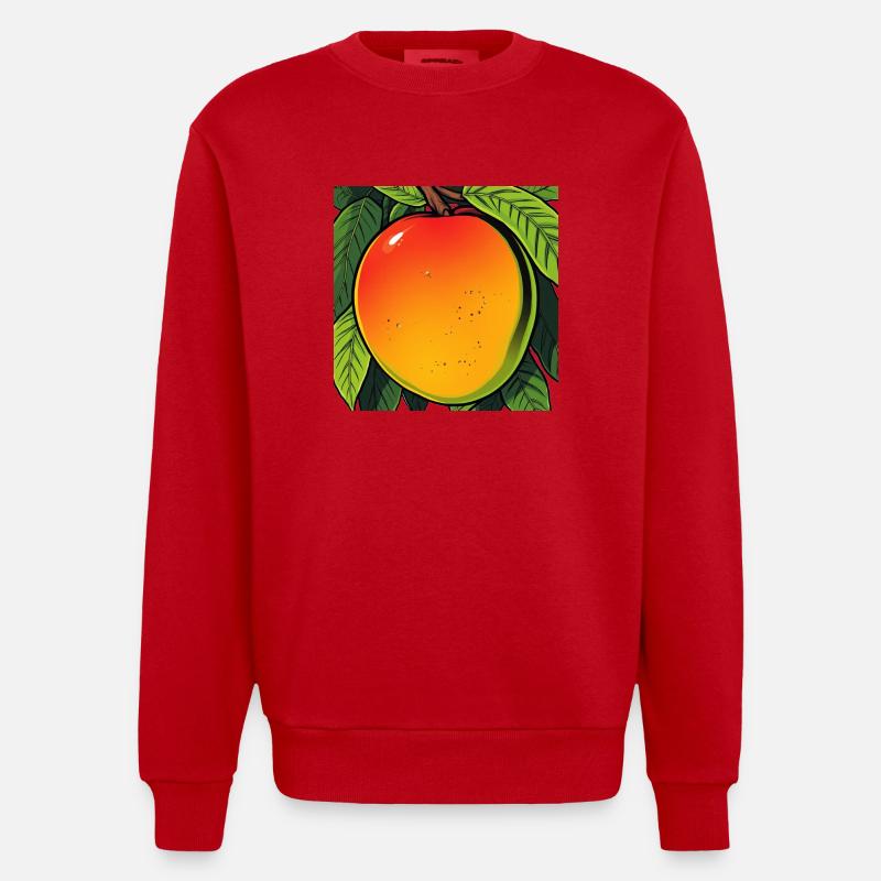 Mango on a Tree - Heavyweight Oversized Organic Crew Neck Made in EU - red