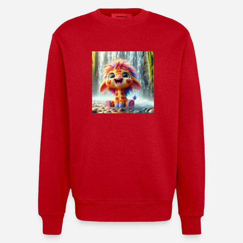 giraffewasserfall - Heavyweight Oversized Organic Crew Neck Made in EU - Rot