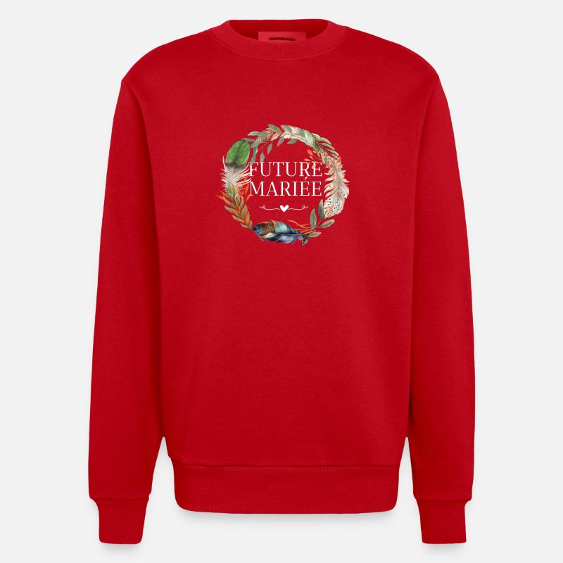 Future mariée couronne fleurs boho - Sweat bio épais oversize fabriqué en UE - rouge