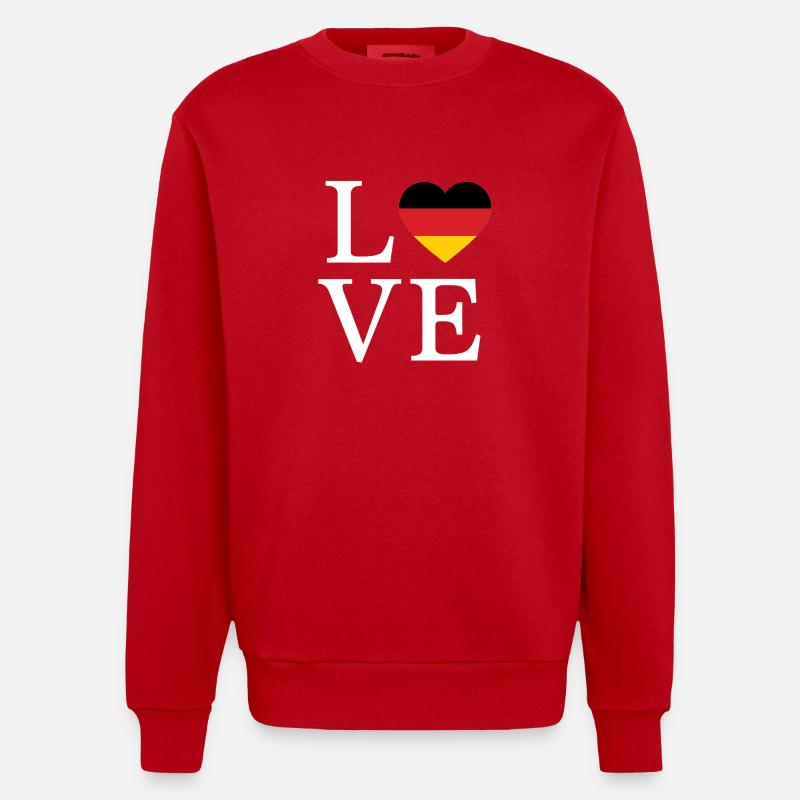 Germany Minimalist Script - Heavyweight Oversized Organic Crew Neck Made in EU - Rot