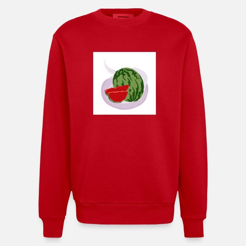Pastèque rouge - Sweat bio épais oversize fabriqué en UE - rouge