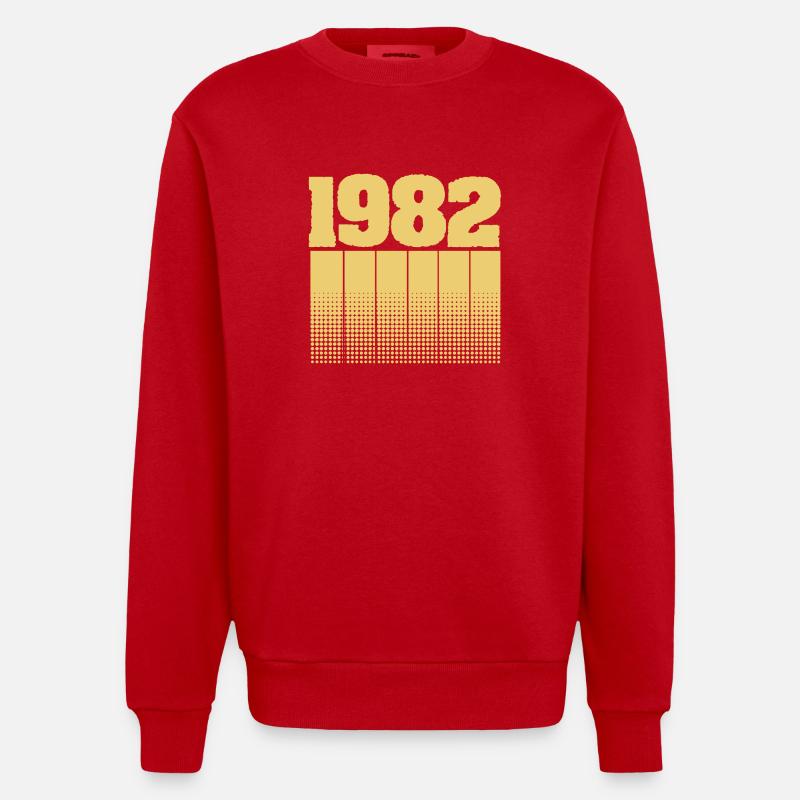 Né en 1982 - Sweat bio épais oversize fabriqué en UE - rouge