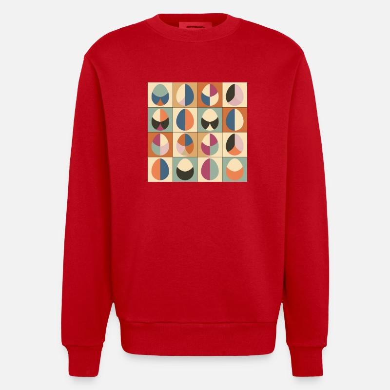 Easter Eggs Design No.01 - Heavyweight Oversized Organic Crew Neck Made in EU - red