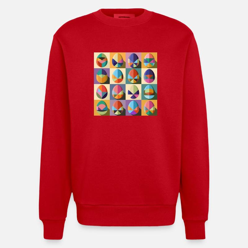 Oeufs de Pâques Design No.11 - Sweat bio épais oversize fabriqué en UE - rouge