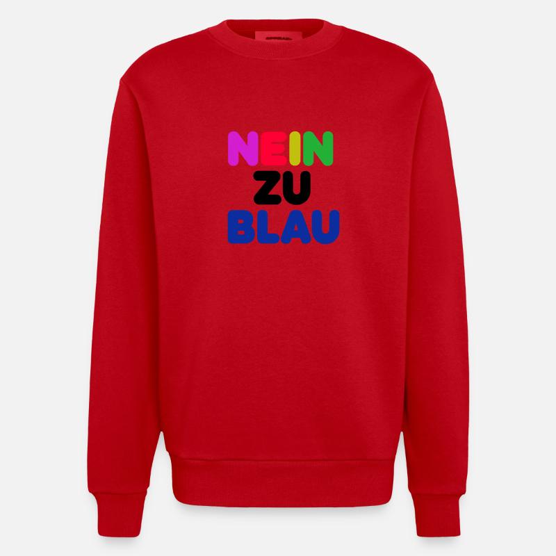 Nein zu blau 1 - Heavyweight Oversized Organic Crew Neck Made in EU - Rot