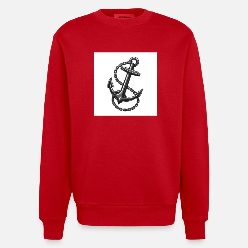 Schiffsanker - Unverzichtbare auf der See - Heavyweight Oversized Organic Crew Neck Made in EU - Rot