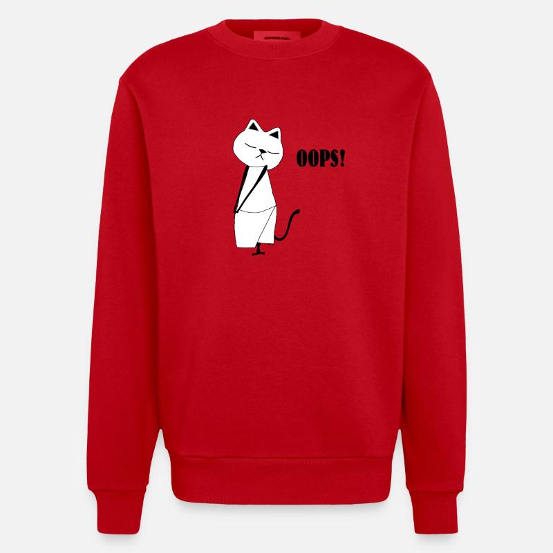 Nekochan Antonio Oops - Sweat bio épais oversize fabriqué en UE - rouge