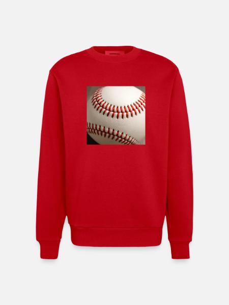 Baseball - Heavyweight Oversized Organic Crew Neck Made in EU - red