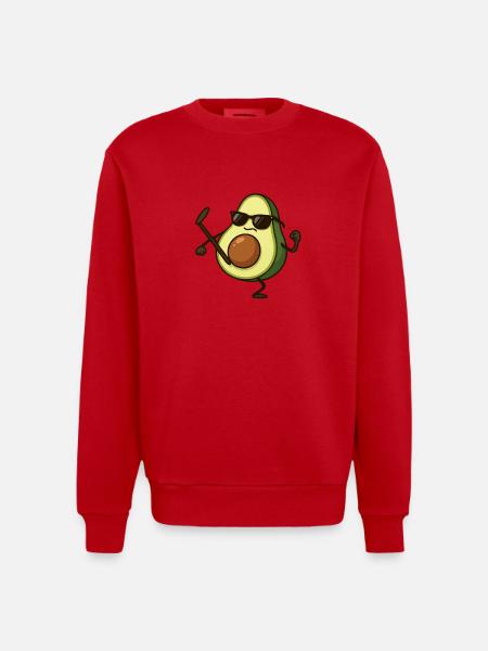 Avocado Karate - Heavyweight Oversized Organic Crew Neck Made in EU - red