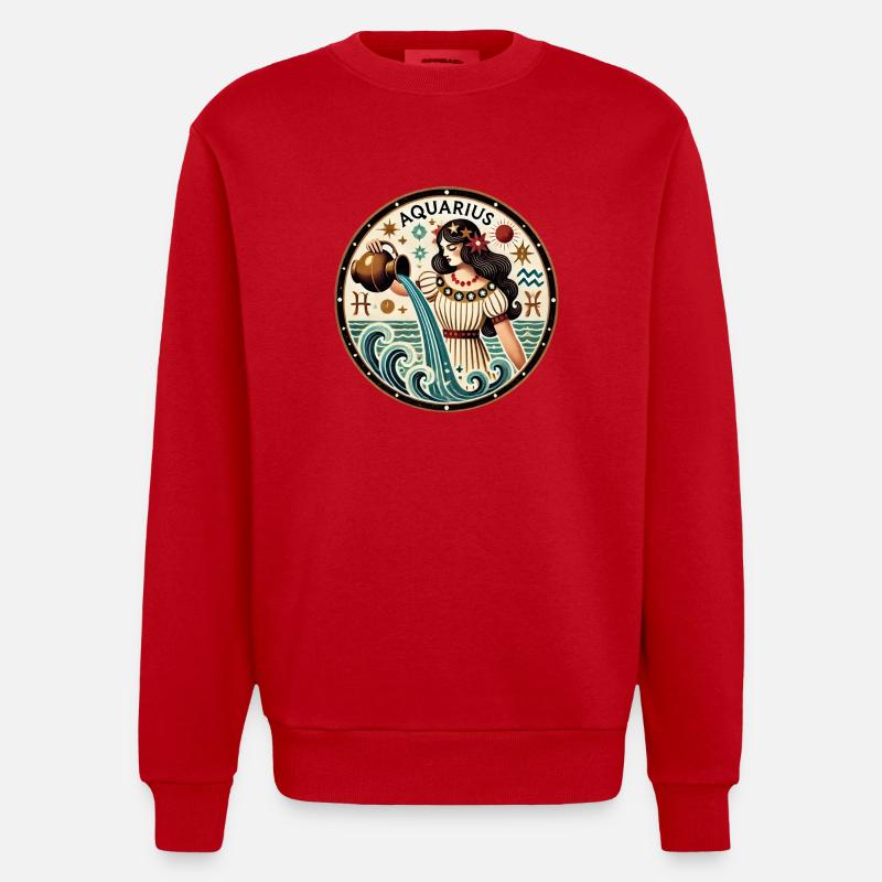 Wassermann - Heavyweight Oversized Organic Crew Neck Made in EU - Rot