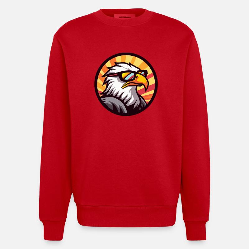 Eagle Comic Cool - Heavyweight Oversized Organic Crew Neck Made in EU - red