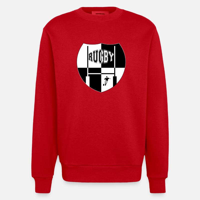 rugby - Heavyweight Oversized Organic Crew Neck Made in EU - red