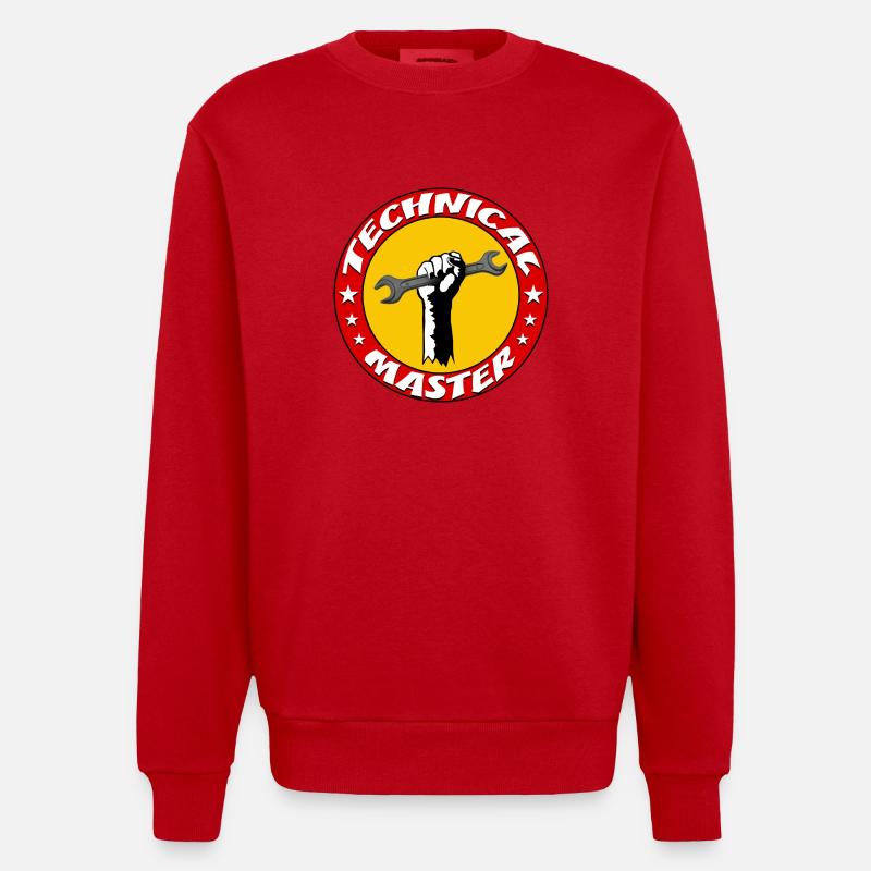 technical master - Heavyweight Oversized Organic Crew Neck Made in EU - red