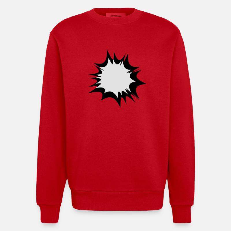 Speech comic bulle explosion - Sweat bio épais oversize fabriqué en UE - rouge