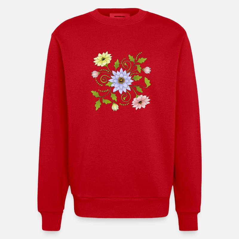 Fleur - Sweat bio épais oversize fabriqué en UE - rouge
