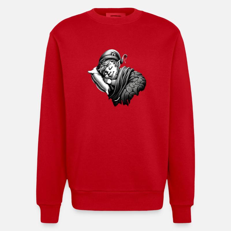 Leprechaun endormi (Leprechaun irlandais) - Sweat bio épais oversize fabriqué en UE - rouge
