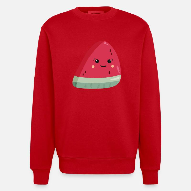 Pastèque Kawaii - Sweat bio épais oversize fabriqué en UE - rouge