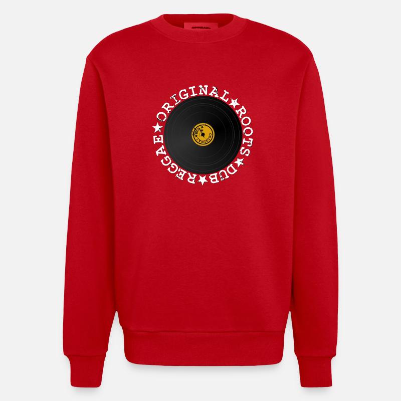 Disque vinyle Dub Reggae - Sweat bio épais oversize fabriqué en UE - rouge