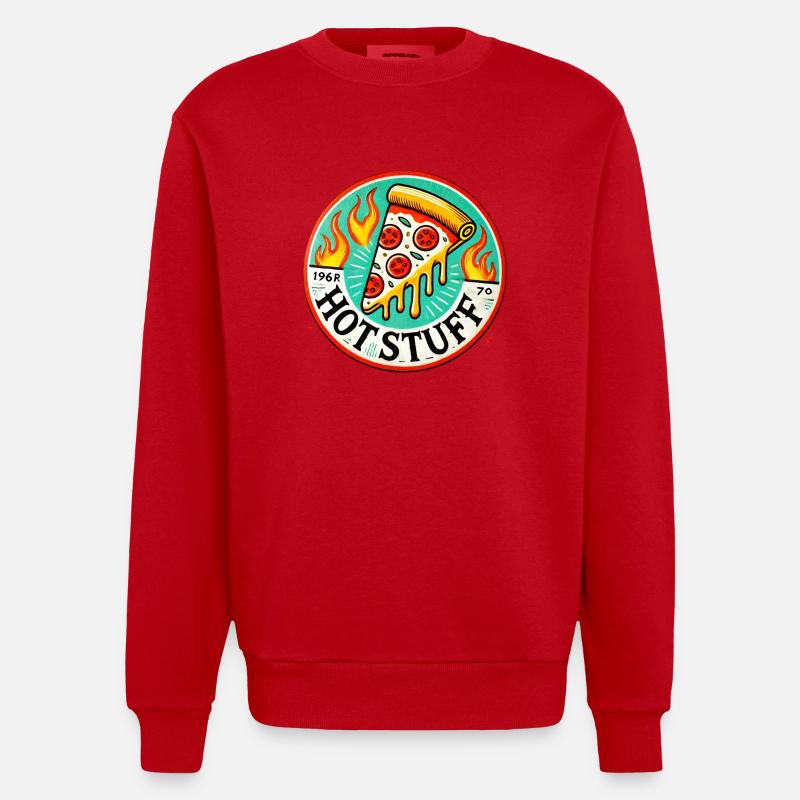 Hot Stuff Pizza - Sweat bio épais oversize fabriqué en UE - rouge