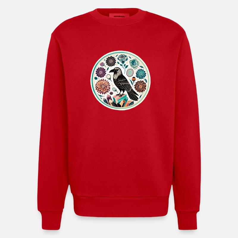 Corbeau - Sweat bio épais oversize fabriqué en UE - rouge
