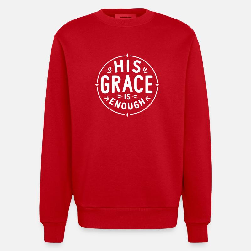 Sa Grâce suffit - Sweat bio épais oversize fabriqué en UE - rouge