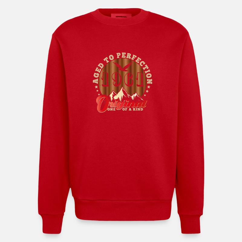 Anniversaire emblématique de 1961 - Sweat bio épais oversize fabriqué en UE - rouge
