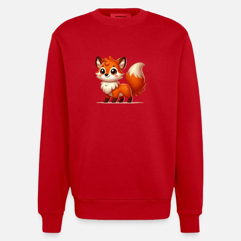 Fuchs Comic - Heavyweight Oversized Organic Crew Neck Made in EU - Rot