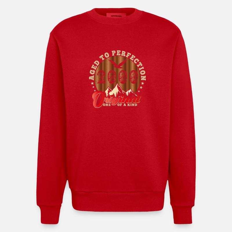 Ikonisches 2000-jähriges Jubiläum - Heavyweight Oversized Organic Crew Neck Made in EU - Rot