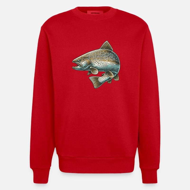 Saumon - Sweat bio épais oversize fabriqué en UE - rouge