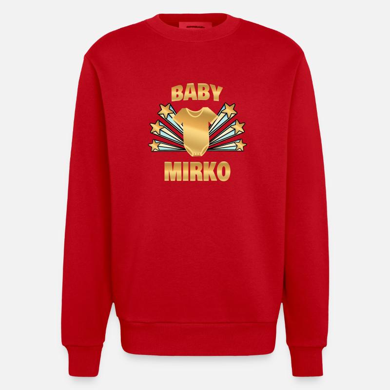 Geburt Mirko - Heavyweight Oversized Organic Crew Neck Made in EU - Rot