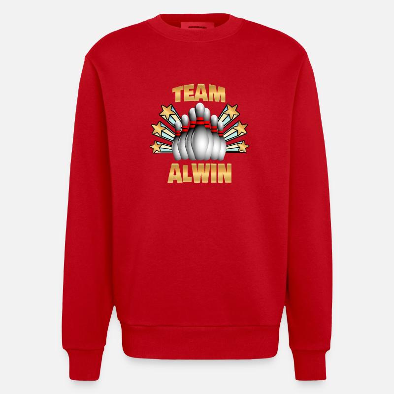 Alwin en tant que bowling - Sweat bio épais oversize fabriqué en UE - rouge