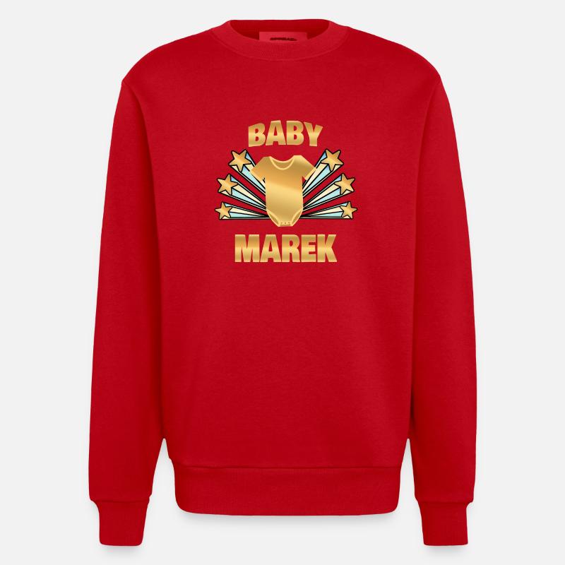 Naissance de Marek - Sweat bio épais oversize fabriqué en UE - rouge