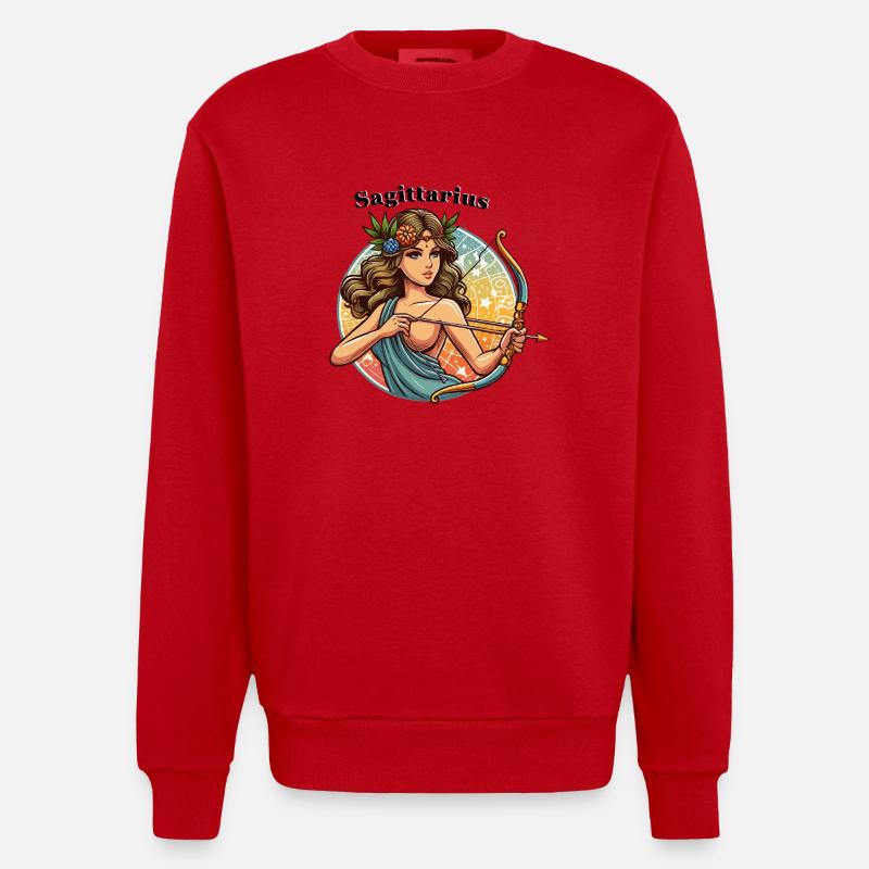 Boogschutter Sagittaire - Sweat bio épais oversize fabriqué en UE - rouge