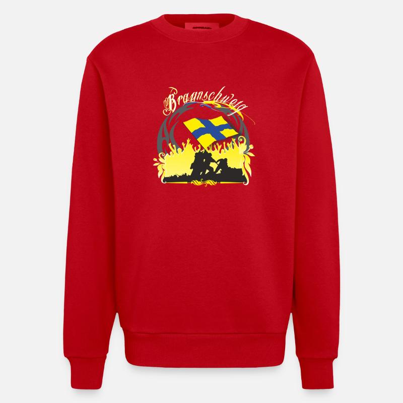 braunschweig - Heavyweight Oversized Organic Crew Neck Made in EU - Rot