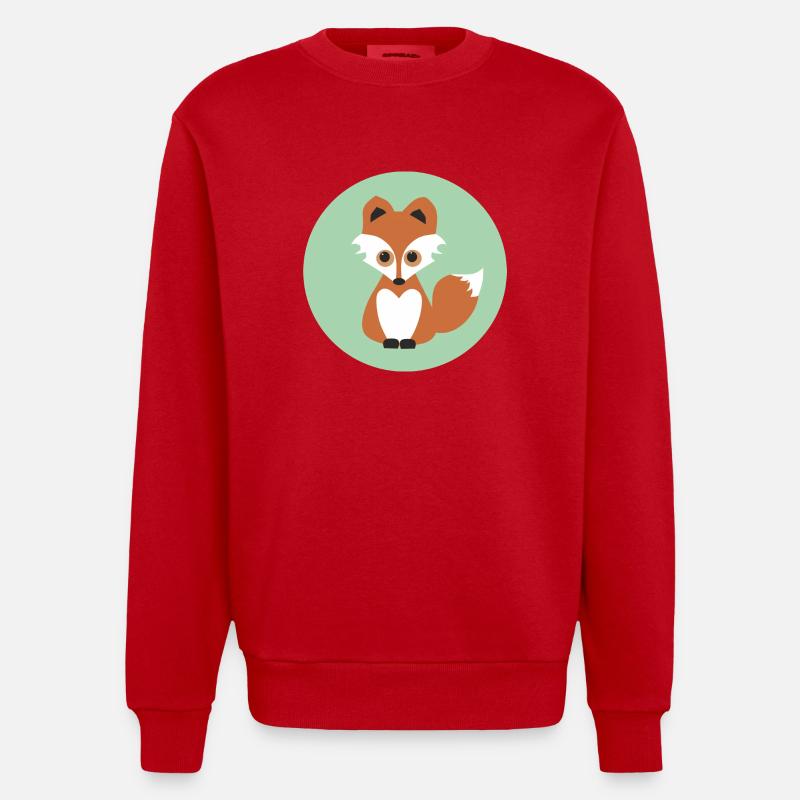 fuchs - Heavyweight Oversized Organic Crew Neck Made in EU - Rot