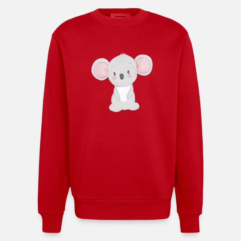 Koala - Heavyweight Oversized Organic Crew Neck Made in EU - Rot