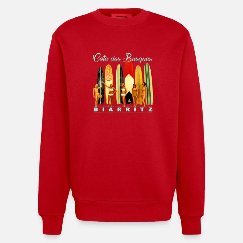 Côte des Basques Biarritz - Sweat bio épais oversize fabriqué en UE - rouge