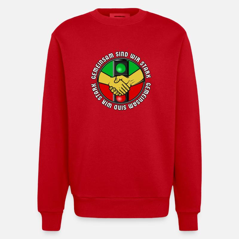 Gemeinsam sind wir Stark - Heavyweight Oversized Organic Crew Neck Made in EU - Rot