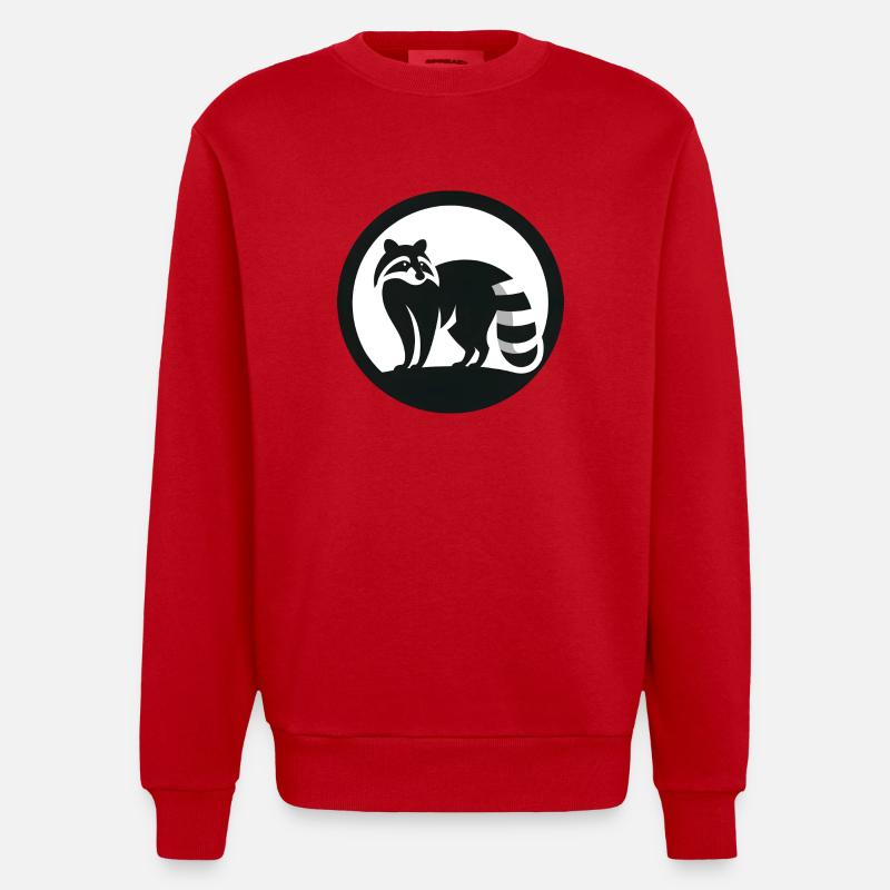 Waschbär Logo 3 - Heavyweight Oversized Organic Crew Neck Made in EU - Rot