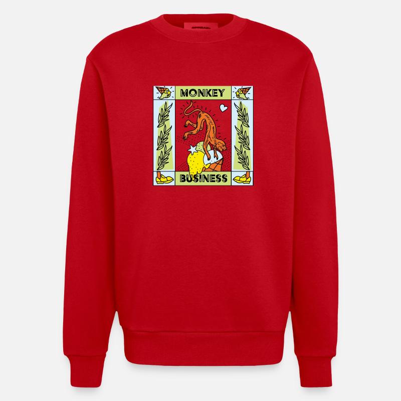 affe 1 - Heavyweight Oversized Organic Crew Neck Made in EU - Rot