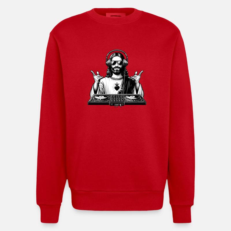 Jésus moderne - Sweat bio épais oversize fabriqué en UE - rouge