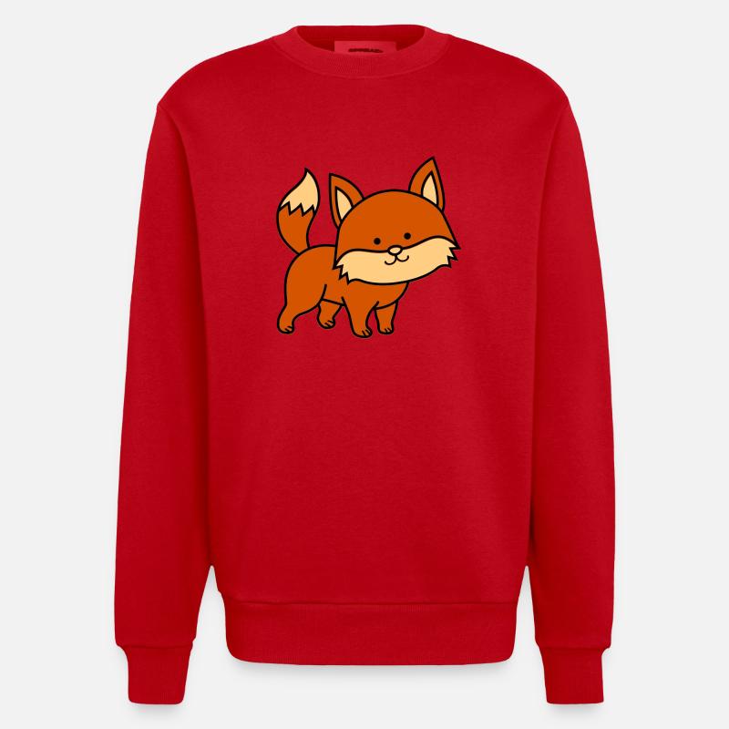 fuchs - Heavyweight Oversized Organic Crew Neck Made in EU - Rot