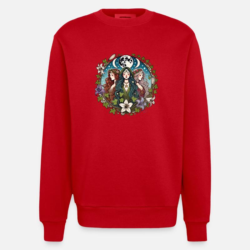 Triple Déesse - Sweat bio épais oversize fabriqué en UE - rouge