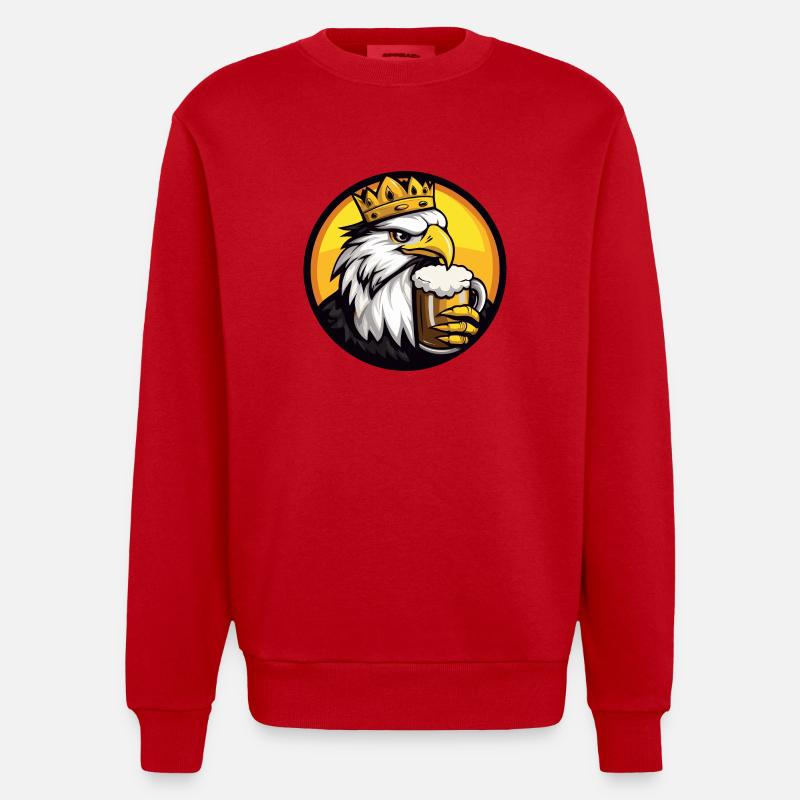 Adler Bier Comic - Heavyweight Oversized Organic Crew Neck Made in EU - Rot