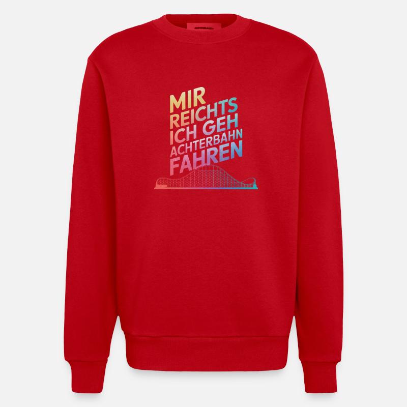 Achterbahn Freizeitpark Roller Coaster - Heavyweight Oversized Organic Crew Neck Made in EU - Rot