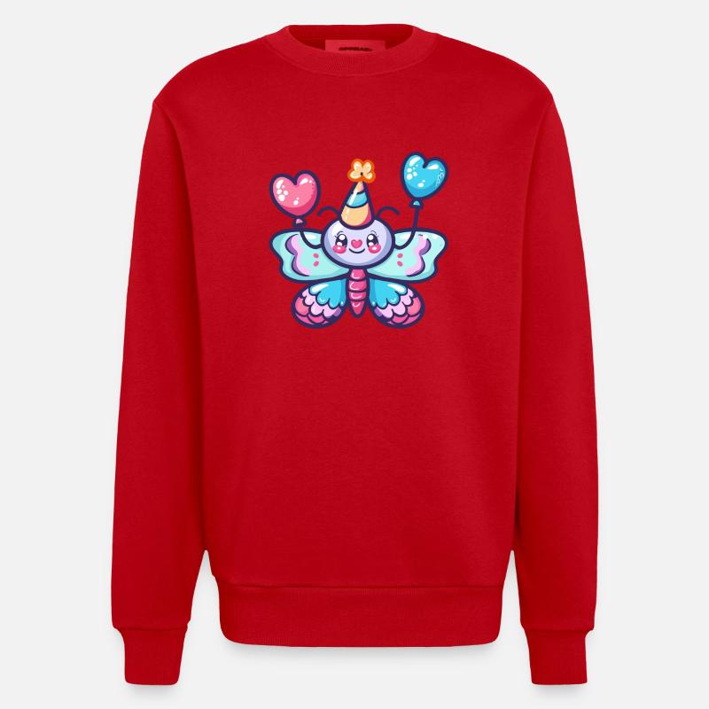 Papillon Anniversaire BD - Sweat bio épais oversize fabriqué en UE - rouge