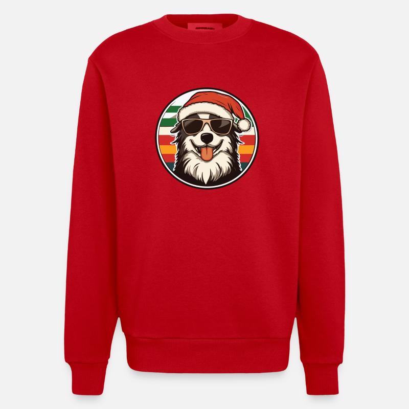 Samoyède Chien Noël Cool - Sweat bio épais oversize fabriqué en UE - rouge
