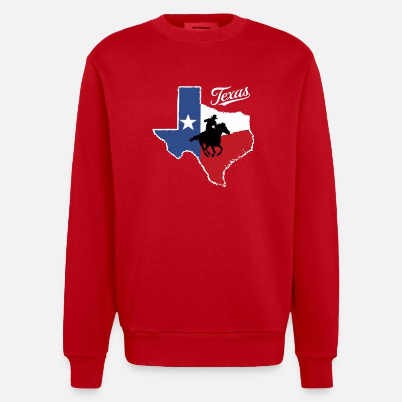 État du Texas Texans Texas - Sweat bio épais oversize fabriqué en UE - rouge